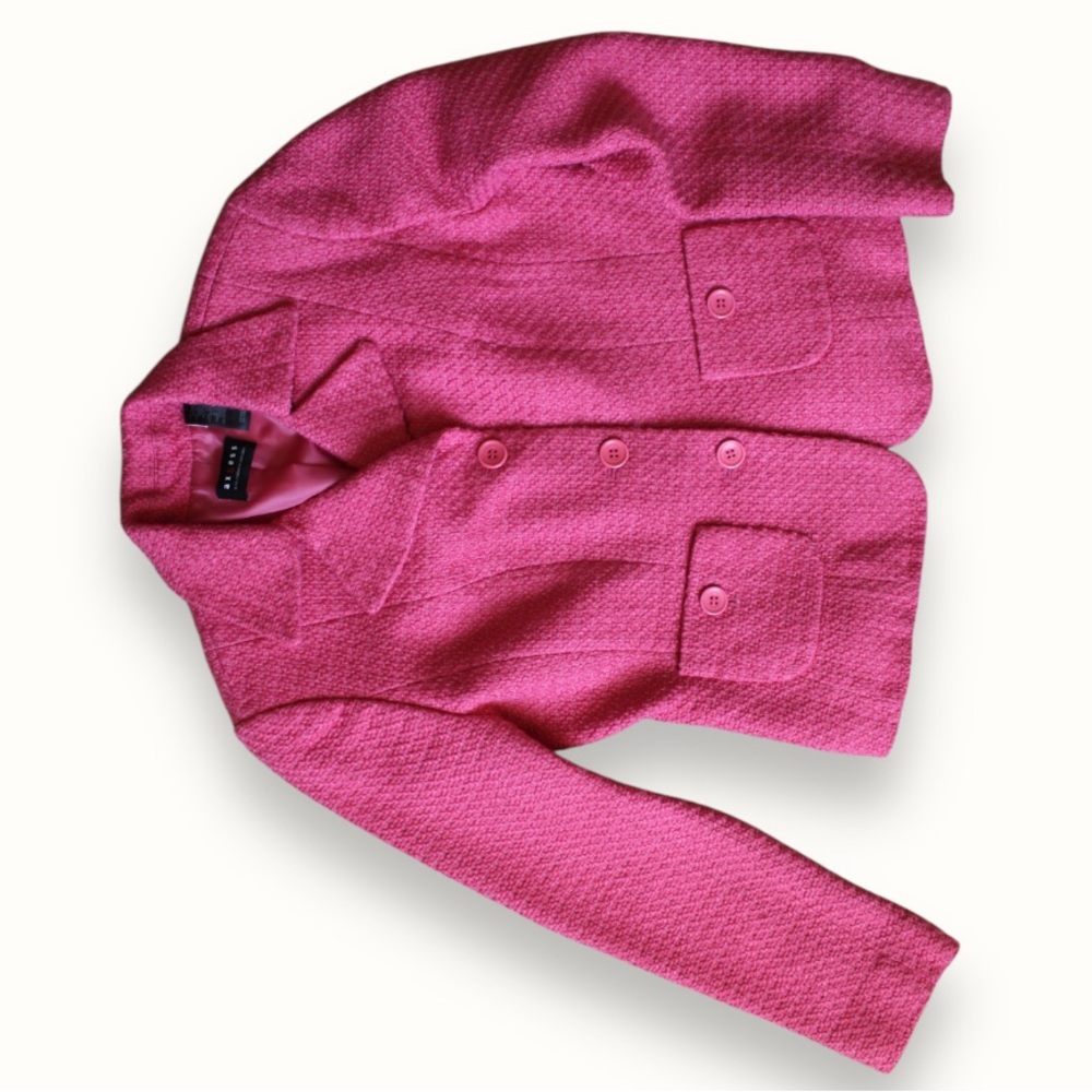 Tweed Pink Axcess by Liz Claiborne Button Down Blazer
